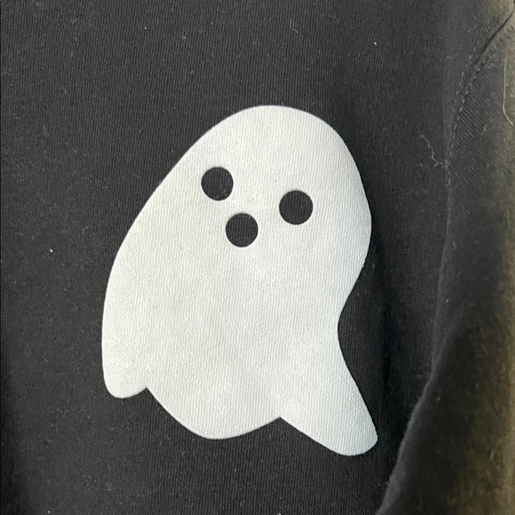 Port and Company Black Sweatshirt with White Ghosts - Picture 3 of 5